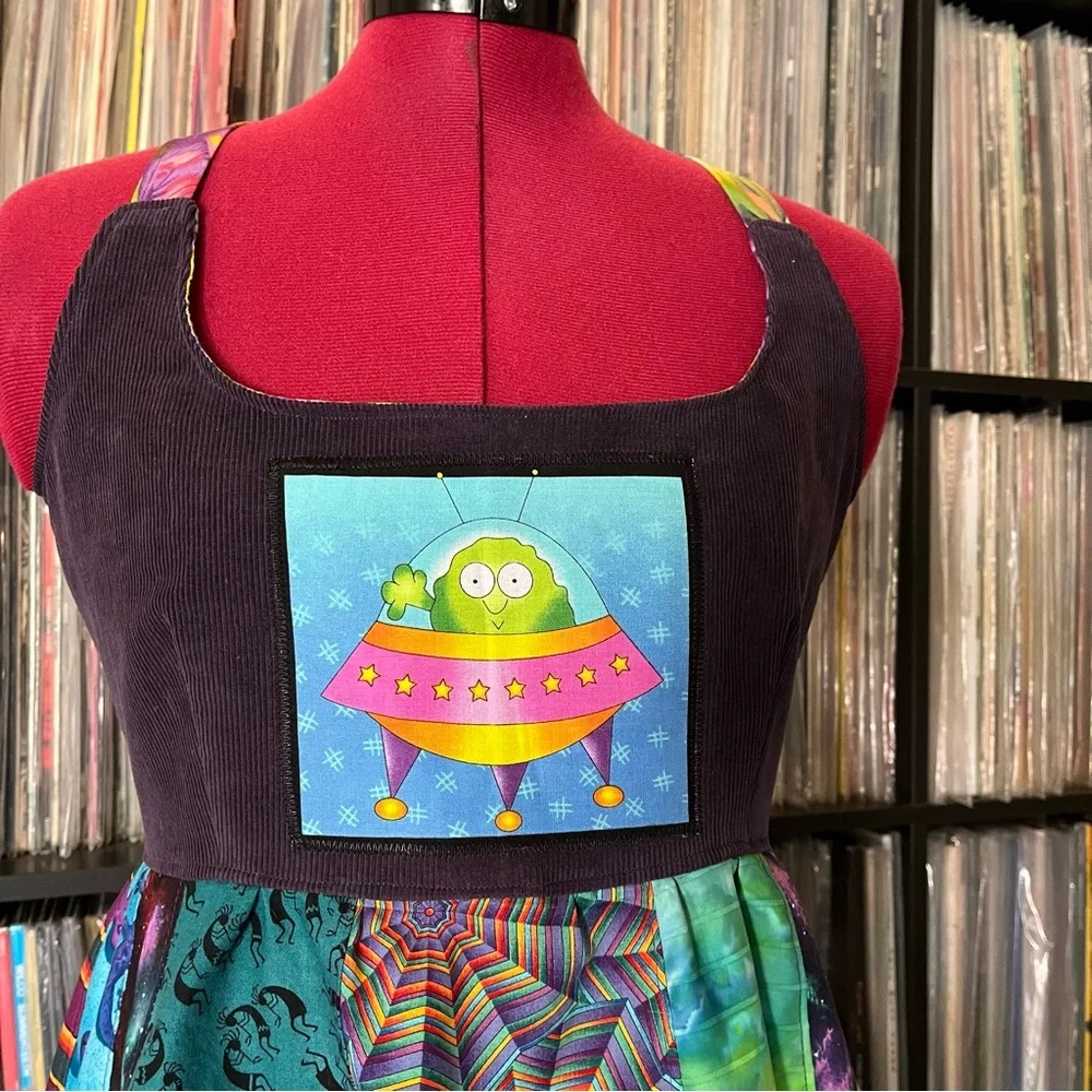 patchpixie | Tops | Alien Superstar Patchwork Apron Top Y2k Phish 9s ...
